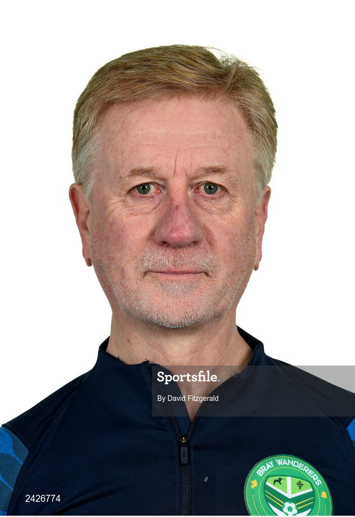 6 February 2023; Secretary Eamonn Kennedy poses for a portrait during a Bray Wanderers squad portrait session at Carlisle Grounds in Bray, Wicklow. Photo by David Fitzgerald/Sportsfile