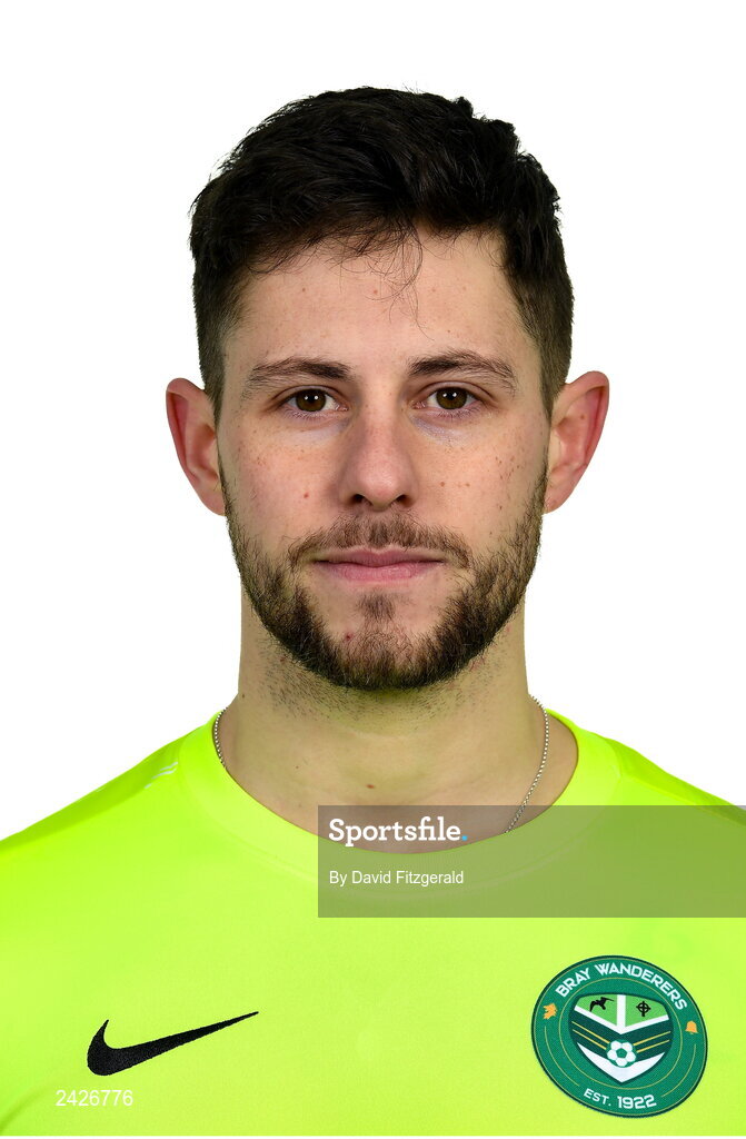 6 February 2023; Stephen McGuinness poses for a portrait during a Bray Wanderers squad portrait session at Carlisle Grounds in Bray, Wicklow. Photo by David Fitzgerald/Sportsfile