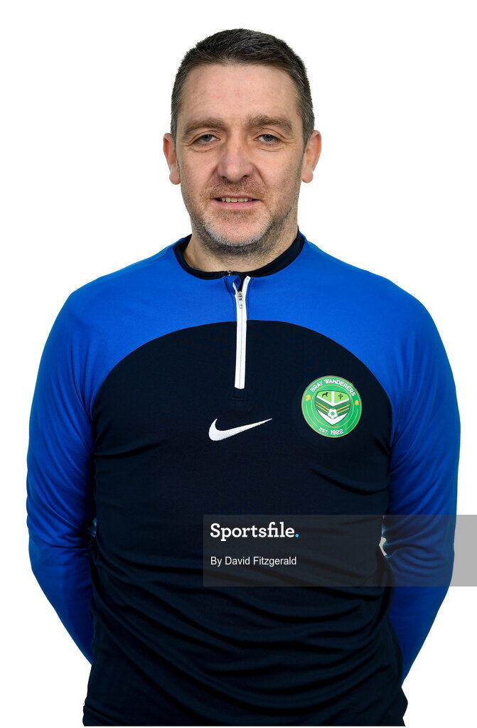 6 February 2023; First team coach Paul Heffernan poses for a portrait during a Bray Wanderers squad portrait session at Carlisle Grounds in Bray, Wicklow. Photo by David Fitzgerald/Sportsfile