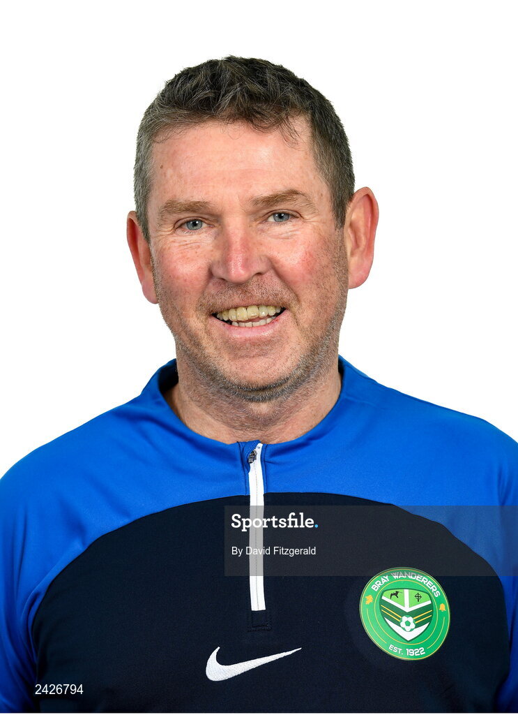 6 February 2023; Club Chairman Tony Richardson poses for a portrait during a Bray Wanderers squad portrait session at Carlisle Grounds in Bray, Wicklow. Photo by David Fitzgerald/Sportsfile