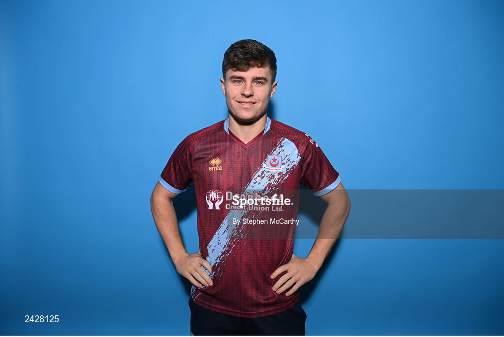 6 February 2023; Aaron McNally poses for a portrait during a Drogheda United squad portrait session at Weaver's Park in Drogheda, Louth. Photo by Stephen McCarthy/Sportsfile