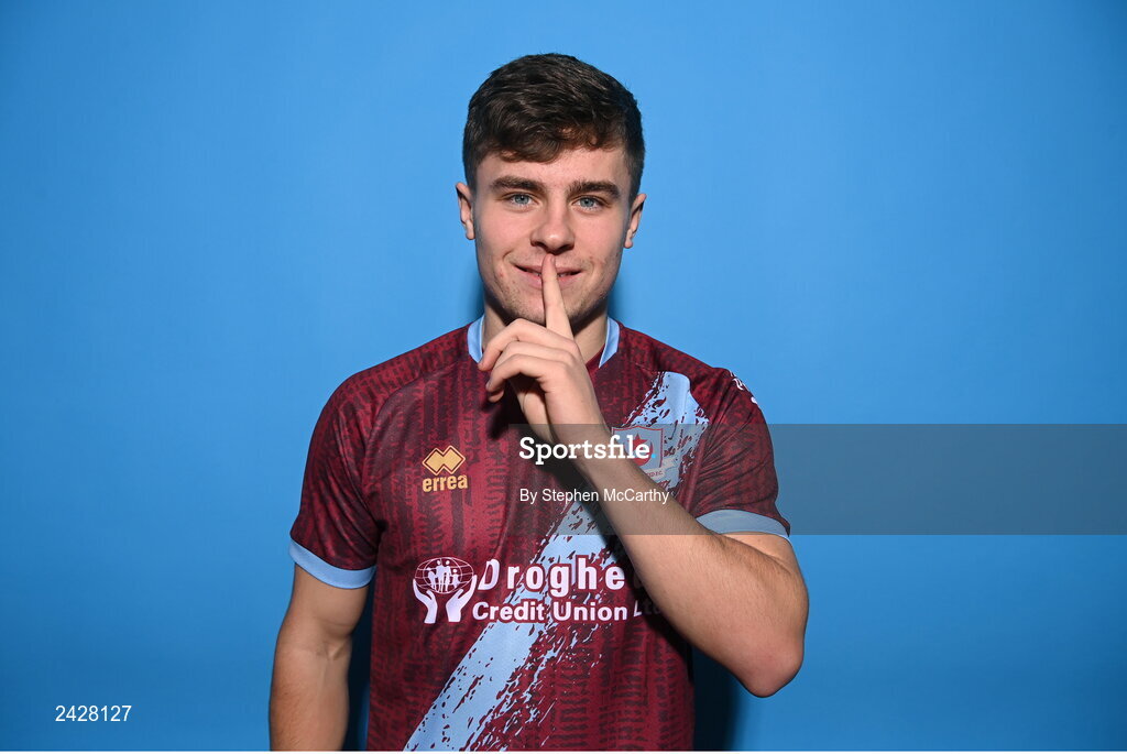6 February 2023; Aaron McNally poses for a portrait during a Drogheda United squad portrait session at Weaver's Park in Drogheda, Louth. Photo by Stephen McCarthy/Sportsfile