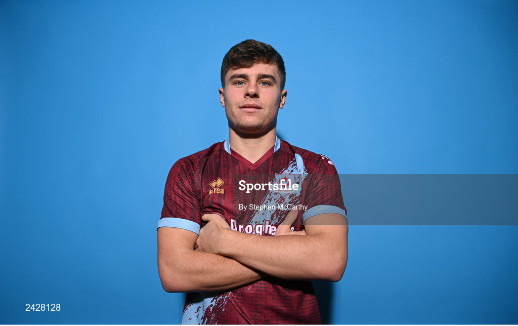 6 February 2023; Aaron McNally poses for a portrait during a Drogheda United squad portrait session at Weaver's Park in Drogheda, Louth. Photo by Stephen McCarthy/Sportsfile