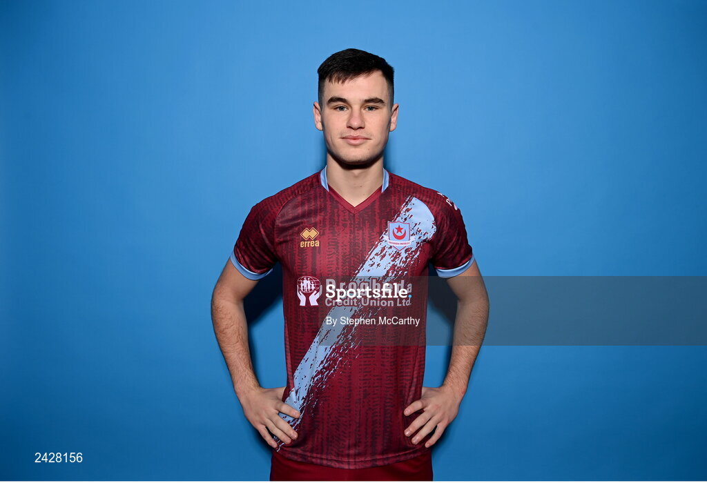 6 February 2023; Evan Weir poses for a portrait during a Drogheda United squad portrait session at Weaver's Park in Drogheda, Louth. Photo by Stephen McCarthy/Sportsfile