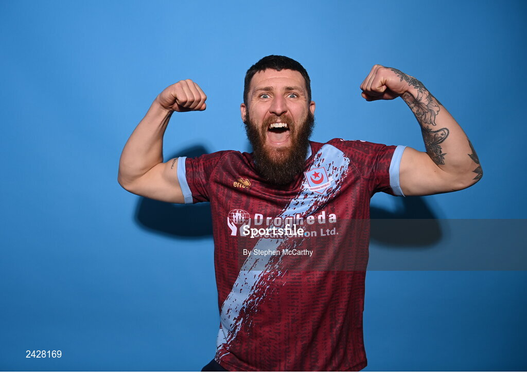 6 February 2023; Gary Deegan poses for a portrait during a Drogheda United squad portrait session at Weaver's Park in Drogheda, Louth. Photo by Stephen McCarthy/Sportsfile