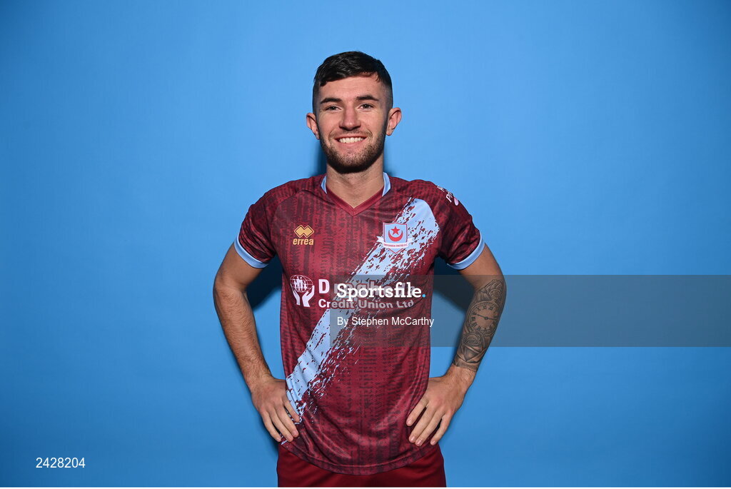 6 February 2023; Luke Heeney poses for a portrait during a Drogheda United squad portrait session at Weaver's Park in Drogheda, Louth. Photo by Stephen McCarthy/Sportsfile