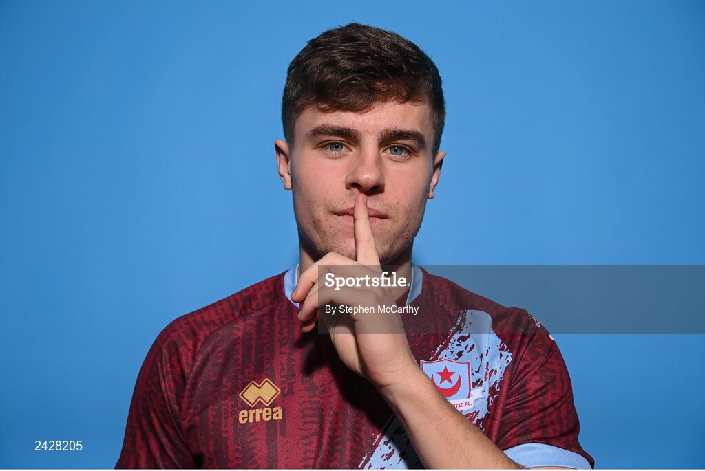 6 February 2023; Aaron McNally poses for a portrait during a Drogheda United squad portrait session at Weaver's Park in Drogheda, Louth. Photo by Stephen McCarthy/Sportsfile