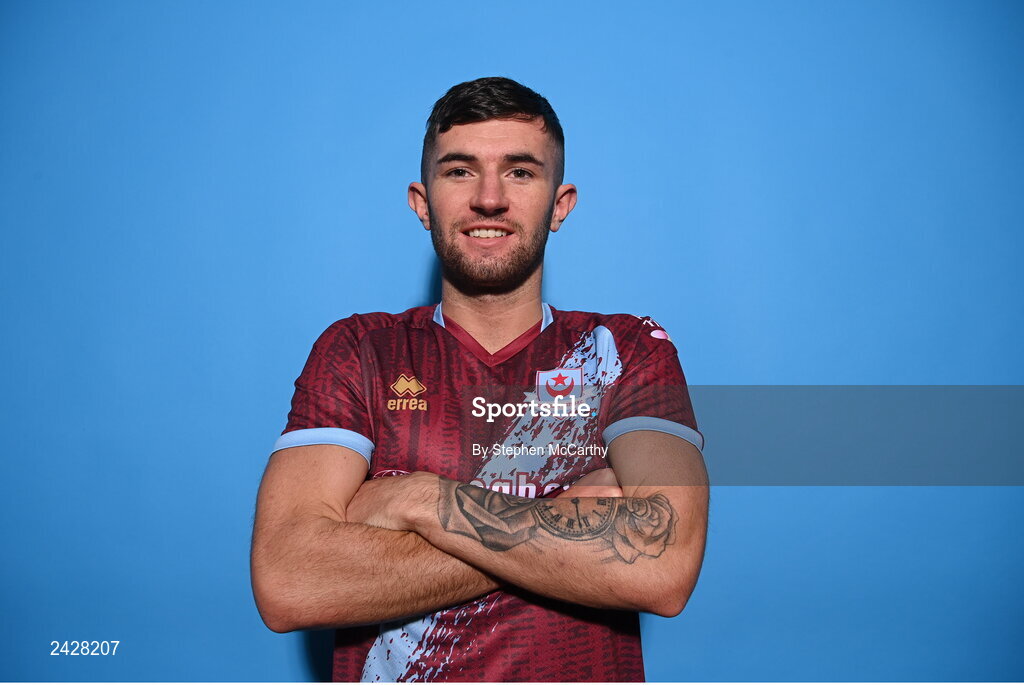 6 February 2023; Luke Heeney poses for a portrait during a Drogheda United squad portrait session at Weaver's Park in Drogheda, Louth. Photo by Stephen McCarthy/Sportsfile