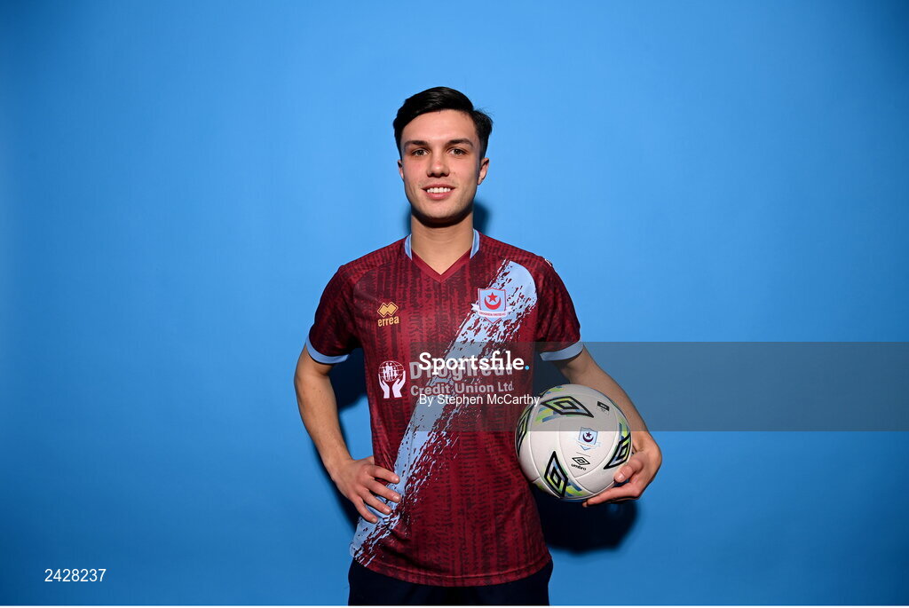 6 February 2023; Seán Brennan poses for a portrait during a Drogheda United squad portrait session at Weaver's Park in Drogheda, Louth. Photo by Stephen McCarthy/Sportsfile