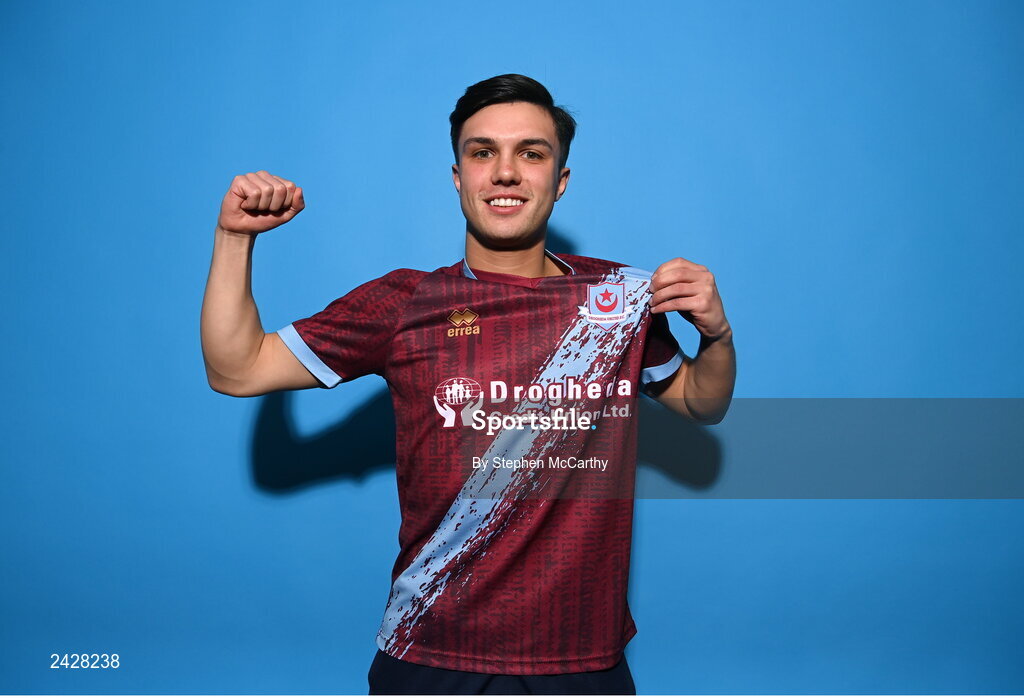 6 February 2023; Seán Brennan poses for a portrait during a Drogheda United squad portrait session at Weaver's Park in Drogheda, Louth. Photo by Stephen McCarthy/Sportsfile