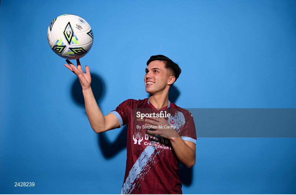 6 February 2023; Seán Brennan poses for a portrait during a Drogheda United squad portrait session at Weaver's Park in Drogheda, Louth. Photo by Stephen McCarthy/Sportsfile