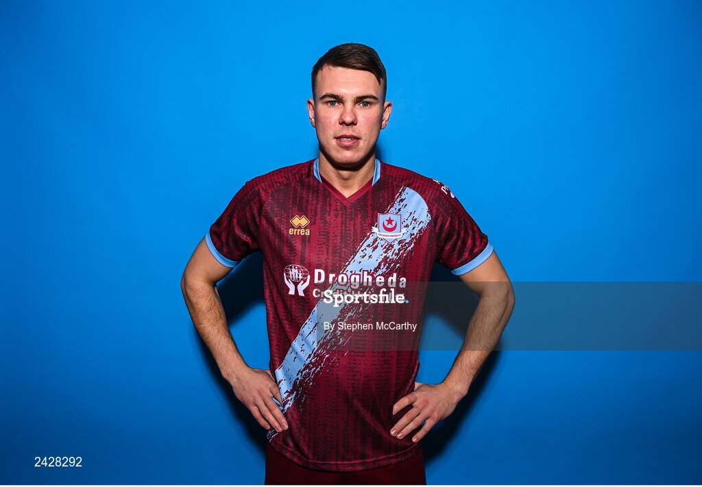 6 February 2023; Dayle Rooney poses for a portrait during a Drogheda United squad portrait session at Weaver's Park in Drogheda, Louth. Photo by Stephen McCarthy/Sportsfile