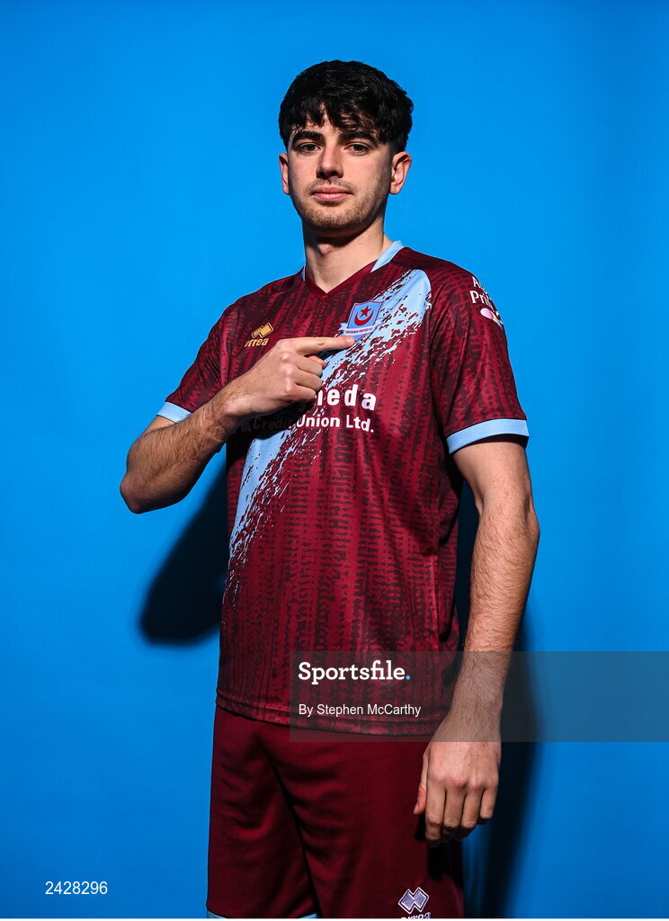 6 February 2023; Darragh Noone poses for a portrait during a Drogheda United squad portrait session at Weaver's Park in Drogheda, Louth. Photo by Stephen McCarthy/Sportsfile