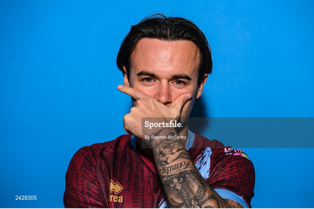 6 February 2023; Dylan Grimes poses for a portrait during a Drogheda United squad portrait session at Weaver's Park in Drogheda, Louth. Photo by Stephen McCarthy/Sportsfile
