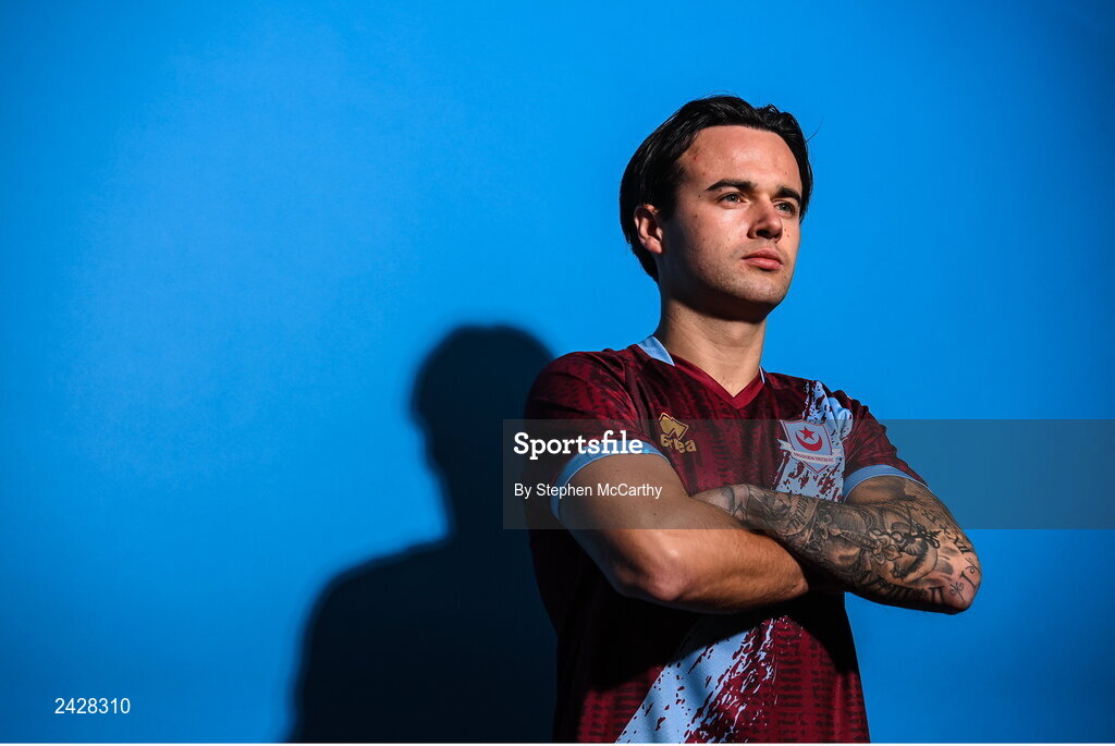 6 February 2023; Dylan Grimes poses for a portrait during a Drogheda United squad portrait session at Weaver's Park in Drogheda, Louth. Photo by Stephen McCarthy/Sportsfile