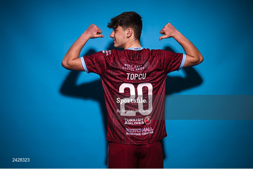 6 February 2023; Emre Topcu poses for a portrait during a Drogheda United squad portrait session at Weaver's Park in Drogheda, Louth. Photo by Stephen McCarthy/Sportsfile
