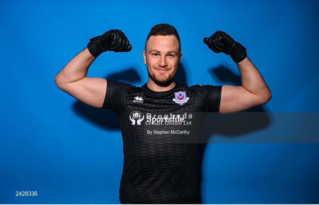 6 February 2023; Goalkeeper Colin McCabe poses for a portrait during a Drogheda United squad portrait session at Weaver's Park in Drogheda, Louth. Photo by Stephen McCarthy/Sportsfile