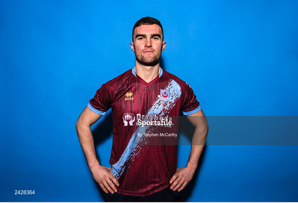 6 February 2023; Jarlath Jones poses for a portrait during a Drogheda United squad portrait session at Weaver's Park in Drogheda, Louth. Photo by Stephen McCarthy/Sportsfile