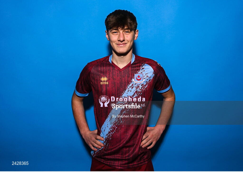 6 February 2023; Emre Topcu poses for a portrait during a Drogheda United squad portrait session at Weaver's Park in Drogheda, Louth. Photo by Stephen McCarthy/Sportsfile