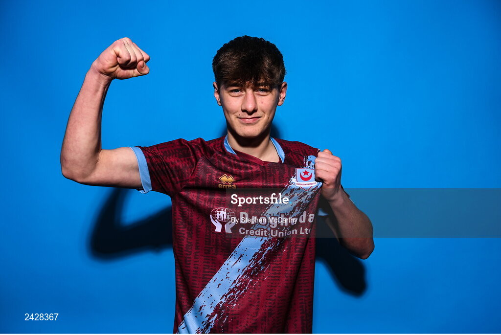 6 February 2023; Emre Topcu poses for a portrait during a Drogheda United squad portrait session at Weaver's Park in Drogheda, Louth. Photo by Stephen McCarthy/Sportsfile