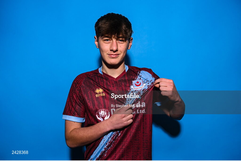 6 February 2023; Emre Topcu poses for a portrait during a Drogheda United squad portrait session at Weaver's Park in Drogheda, Louth. Photo by Stephen McCarthy/Sportsfile