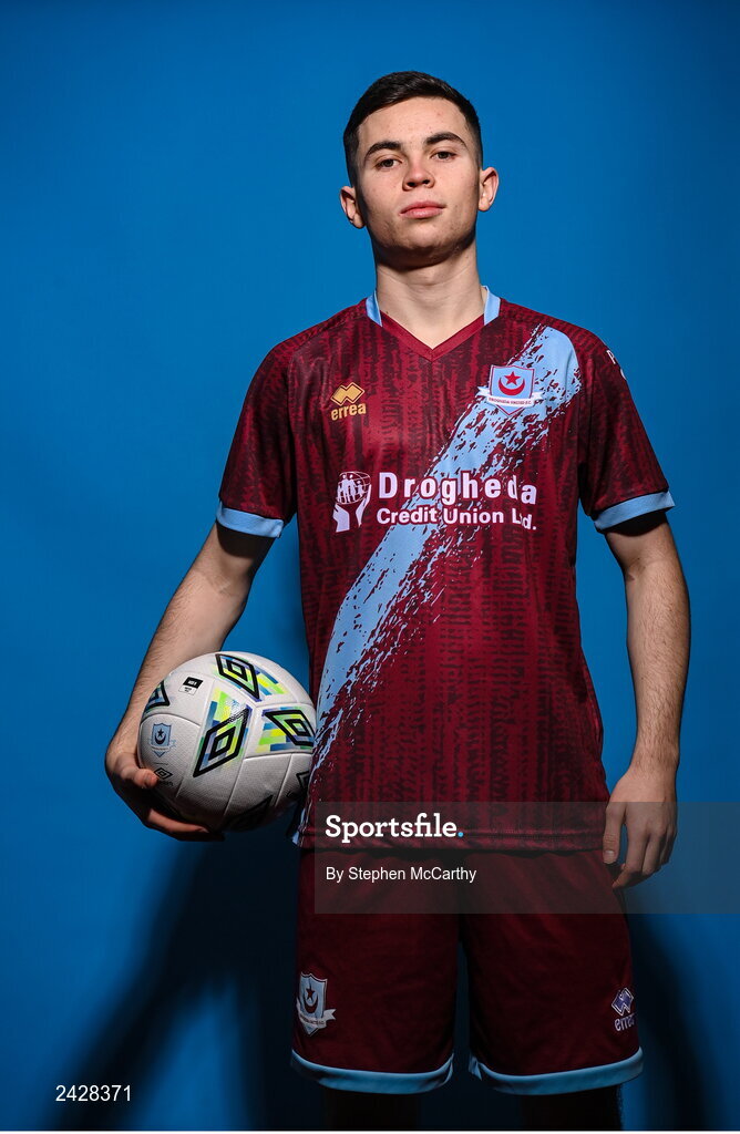 6 February 2023; Callum Ralph poses for a portrait during a Drogheda United squad portrait session at Weaver's Park in Drogheda, Louth. Photo by Stephen McCarthy/Sportsfile