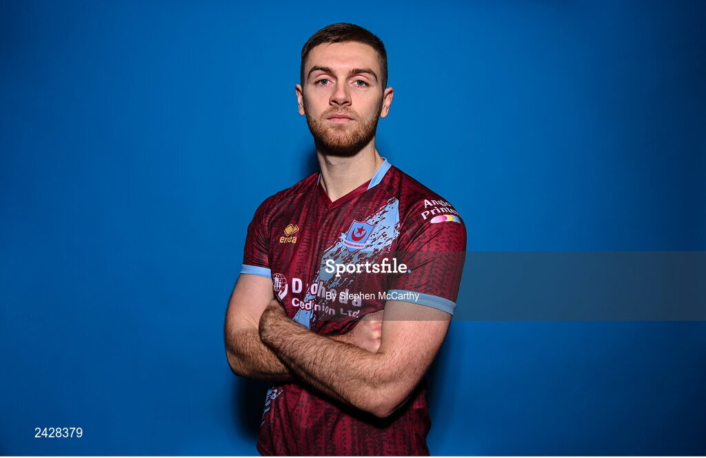 6 February 2023; Conor Keeley poses for a portrait during a Drogheda United squad portrait session at Weaver's Park in Drogheda, Louth. Photo by Stephen McCarthy/Sportsfile