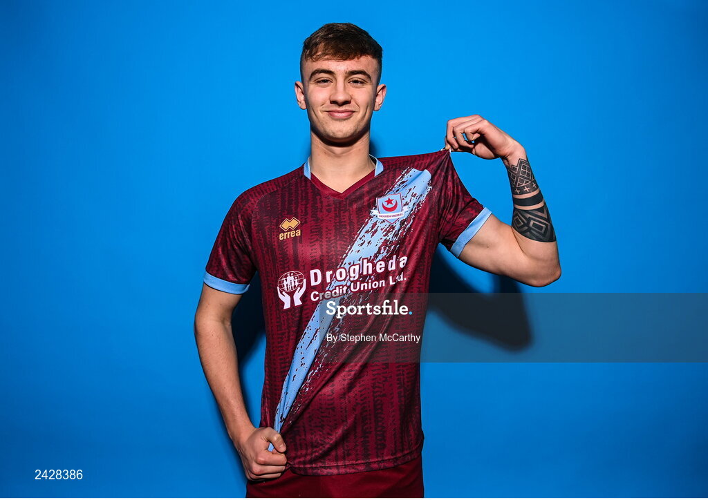 6 February 2023; Ben Curtis poses for a portrait during a Drogheda United squad portrait session at Weaver's Park in Drogheda, Louth. Photo by Stephen McCarthy/Sportsfile