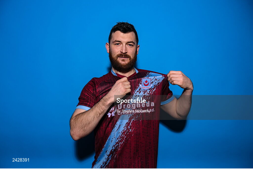 6 February 2023; Ryan Brennan poses for a portrait during a Drogheda United squad portrait session at Weaver's Park in Drogheda, Louth. Photo by Stephen McCarthy/Sportsfile
