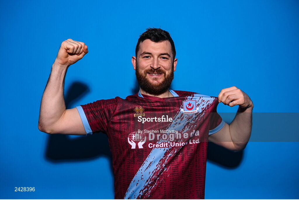 6 February 2023; Ryan Brennan poses for a portrait during a Drogheda United squad portrait session at Weaver's Park in Drogheda, Louth. Photo by Stephen McCarthy/Sportsfile