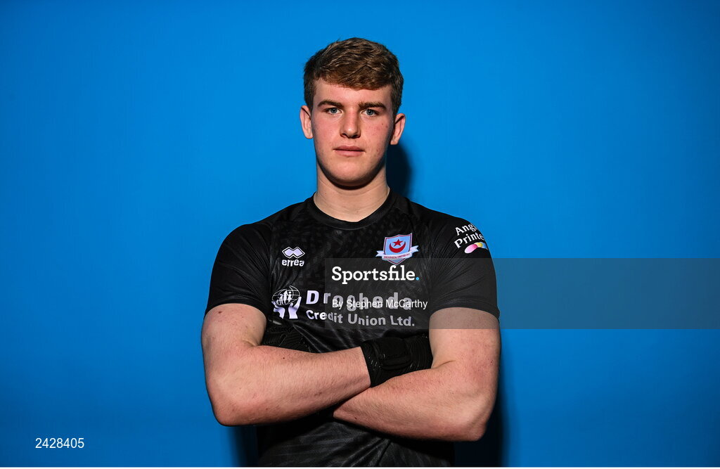 6 February 2023; Fiachra Pagel poses for a portrait during a Drogheda United squad portrait session at Weaver's Park in Drogheda, Louth. Photo by Stephen McCarthy/Sportsfile
