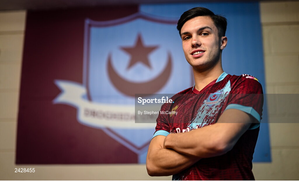 6 February 2023; Seán Brennan poses for a portrait during a Drogheda United squad portrait session at Weaver's Park in Drogheda, Louth. Photo by Stephen McCarthy/Sportsfile