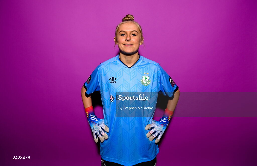 7 February 2023; Goalkeeper Summer Lawless poses for a portrait during a Shamrock Rovers squad portrait session at Roadstone Group Sports Club in Dublin. Photo by Stephen McCarthy/Sportsfile