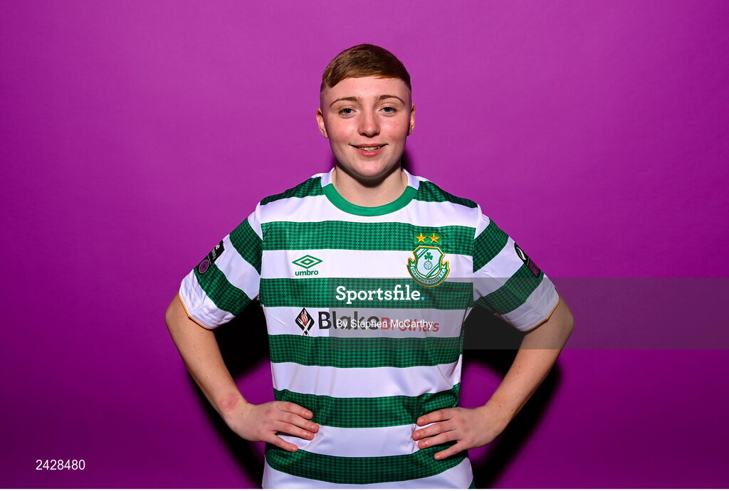 7 February 2023; Jaime Thompson poses for a portrait during a Shamrock Rovers squad portrait session at Roadstone Group Sports Club in Dublin. Photo by Stephen McCarthy/Sportsfile