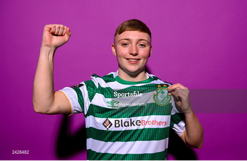 7 February 2023; Jaime Thompson poses for a portrait during a Shamrock Rovers squad portrait session at Roadstone Group Sports Club in Dublin. Photo by Stephen McCarthy/Sportsfile