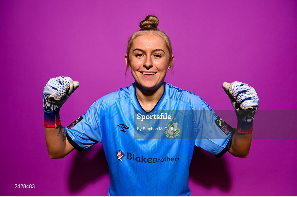7 February 2023; Goalkeeper Summer Lawless poses for a portrait during a Shamrock Rovers squad portrait session at Roadstone Group Sports Club in Dublin. Photo by Stephen McCarthy/Sportsfile