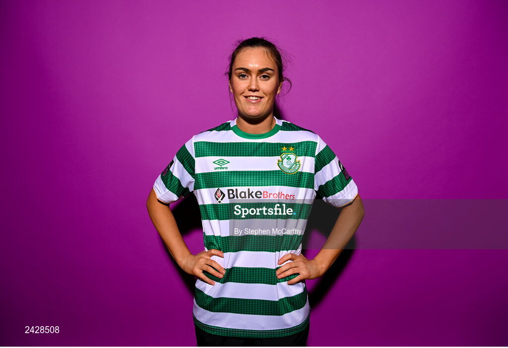 7 February 2023; Jess Gargan poses for a portrait during a Shamrock Rovers squad portrait session at Roadstone Group Sports Club in Dublin. Photo by Stephen McCarthy/Sportsfile
