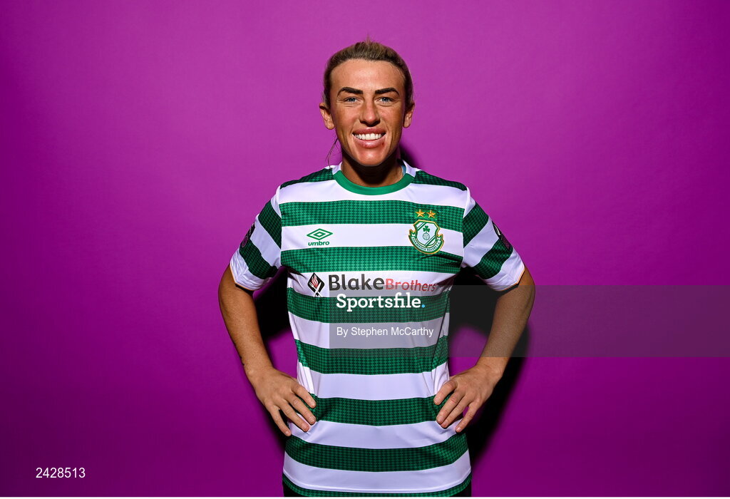 7 February 2023; Savannah McCarthy poses for a portrait during a Shamrock Rovers squad portrait session at Roadstone Group Sports Club in Dublin. Photo by Stephen McCarthy/Sportsfile