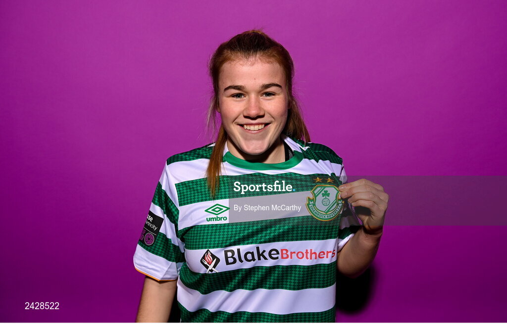 7 February 2023; Orlaith O’Mahony poses for a portrait during a Shamrock Rovers squad portrait session at Roadstone Group Sports Club in Dublin. Photo by Stephen McCarthy/Sportsfile