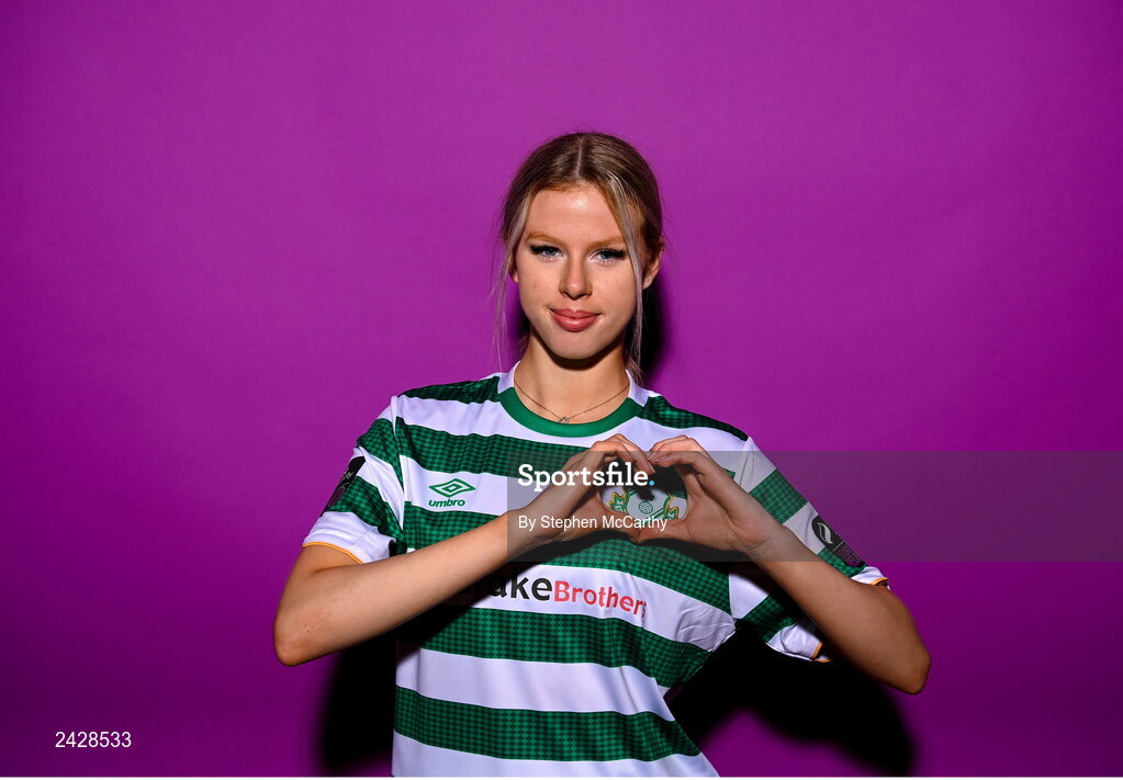 7 February 2023; Chloe McCarthy poses for a portrait during a Shamrock Rovers squad portrait session at Roadstone Group Sports Club in Dublin. Photo by Stephen McCarthy/Sportsfile