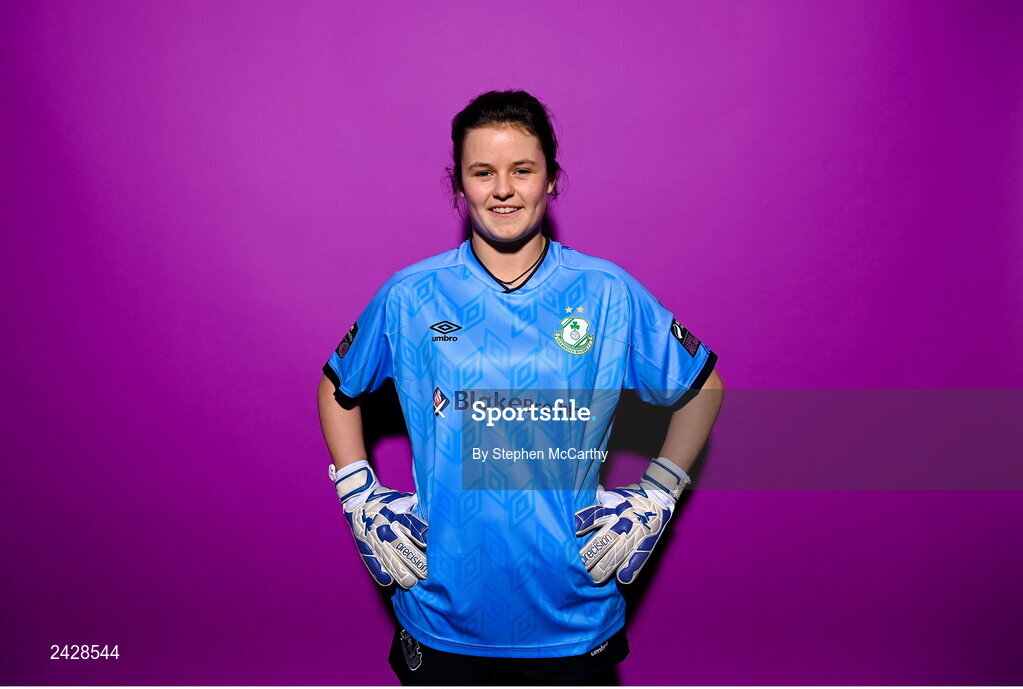 7 February 2023; Goalkeeper Jane Byrne poses for a portrait during a Shamrock Rovers squad portrait session at Roadstone Group Sports Club in Dublin. Photo by Stephen McCarthy/Sportsfile