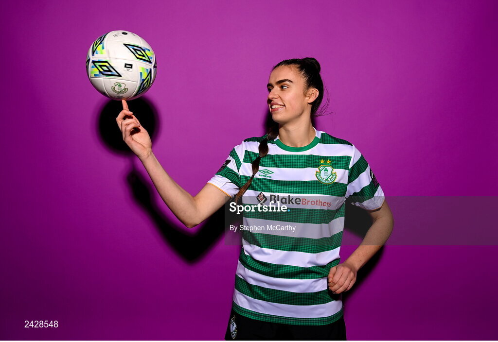 7 February 2023; Jessica Hennessy poses for a portrait during a Shamrock Rovers squad portrait session at Roadstone Group Sports Club in Dublin. Photo by Stephen McCarthy/Sportsfile