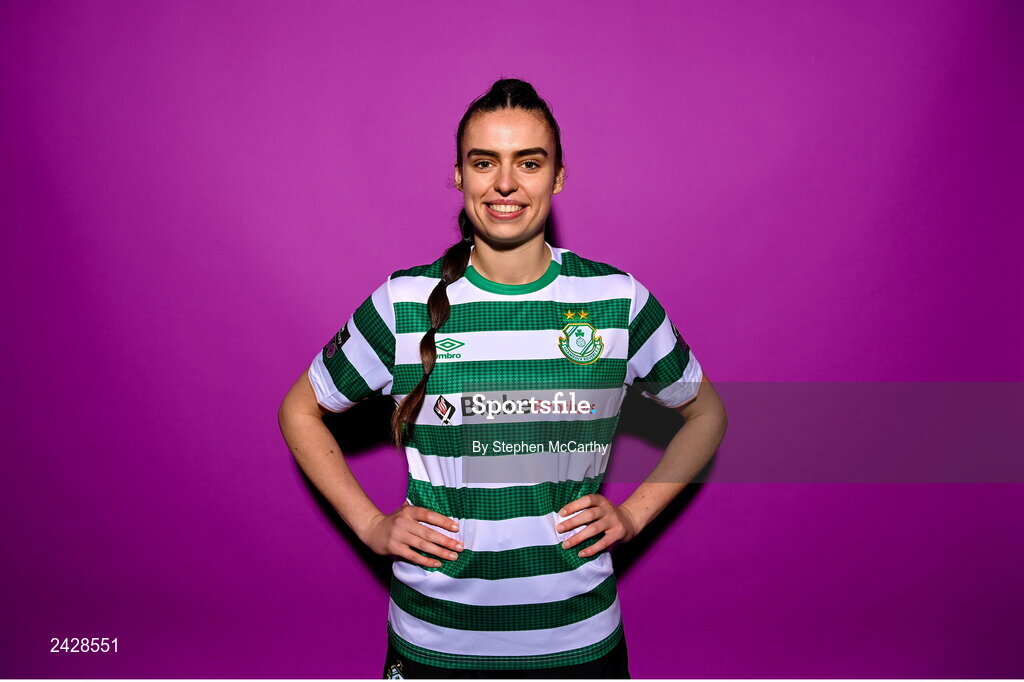 7 February 2023; Jessica Hennessy poses for a portrait during a Shamrock Rovers squad portrait session at Roadstone Group Sports Club in Dublin. Photo by Stephen McCarthy/Sportsfile
