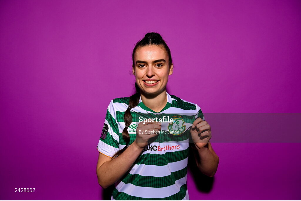 7 February 2023; Jessica Hennessy poses for a portrait during a Shamrock Rovers squad portrait session at Roadstone Group Sports Club in Dublin. Photo by Stephen McCarthy/Sportsfile
