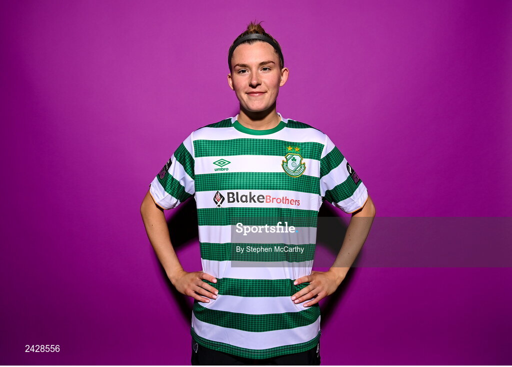 7 February 2023; Shauna Fox poses for a portrait during a Shamrock Rovers squad portrait session at Roadstone Group Sports Club in Dublin. Photo by Stephen McCarthy/Sportsfile