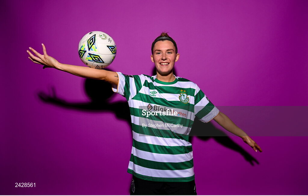7 February 2023; Shauna Fox poses for a portrait during a Shamrock Rovers squad portrait session at Roadstone Group Sports Club in Dublin. Photo by Stephen McCarthy/Sportsfile