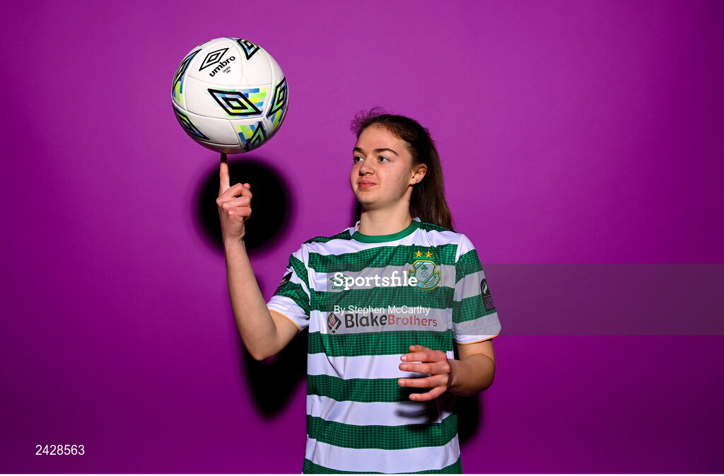 7 February 2023; Aoibhe Fleming poses for a portrait during a Shamrock Rovers squad portrait session at Roadstone Group Sports Club in Dublin. Photo by Stephen McCarthy/Sportsfile