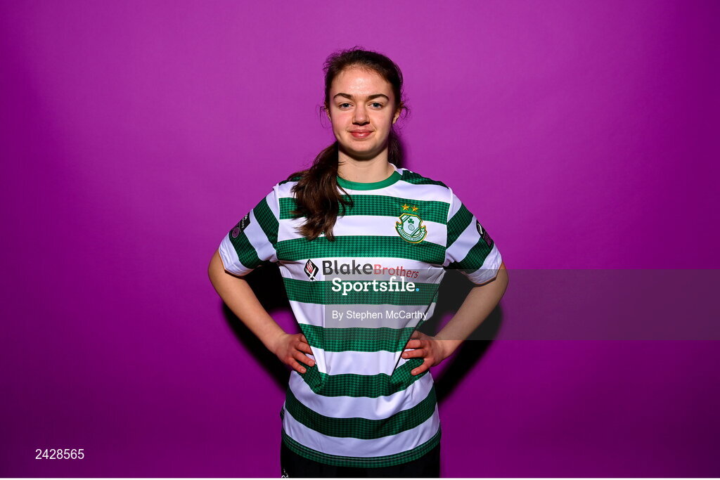 7 February 2023; Aoibhe Fleming poses for a portrait during a Shamrock Rovers squad portrait session at Roadstone Group Sports Club in Dublin. Photo by Stephen McCarthy/Sportsfile