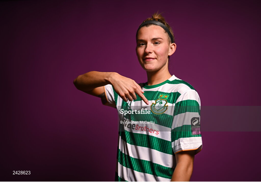 7 February 2023; Shauna Fox poses for a portrait during a Shamrock Rovers squad portrait session at Roadstone Group Sports Club in Dublin. Photo by Stephen McCarthy/Sportsfile