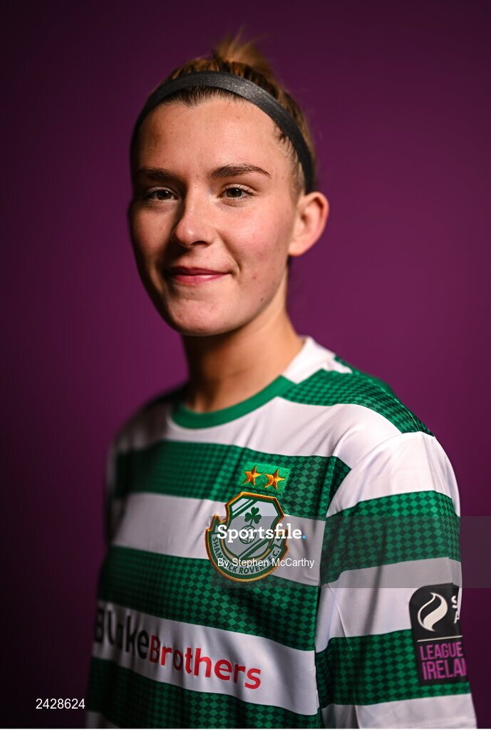 7 February 2023; Shauna Fox poses for a portrait during a Shamrock Rovers squad portrait session at Roadstone Group Sports Club in Dublin. Photo by Stephen McCarthy/Sportsfile